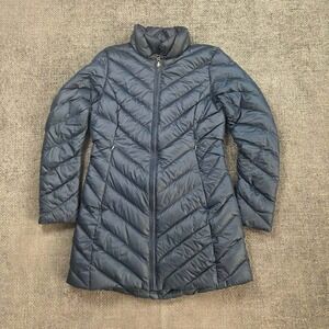 Patagonia Down With It Parka Womens Small Navy Blue Quilted Puffer Jacket